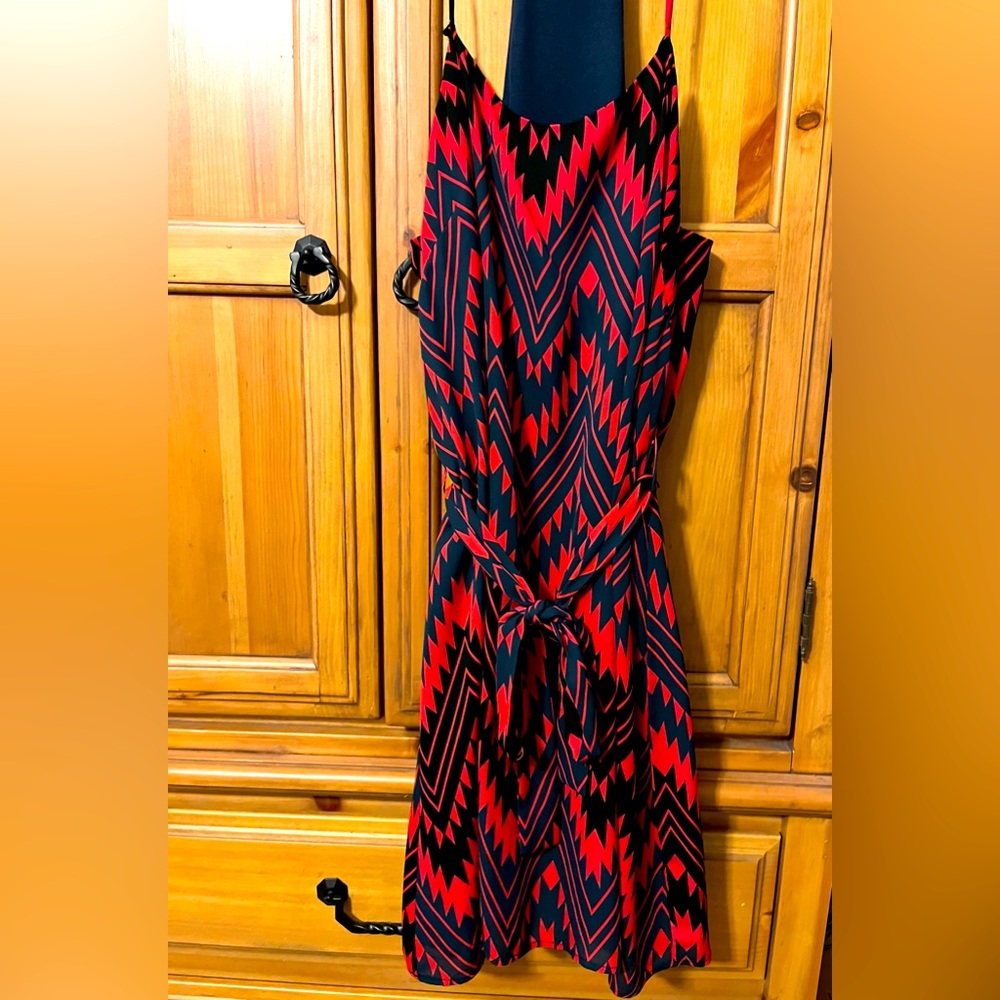 Spaghetti strap sundress with tie waist